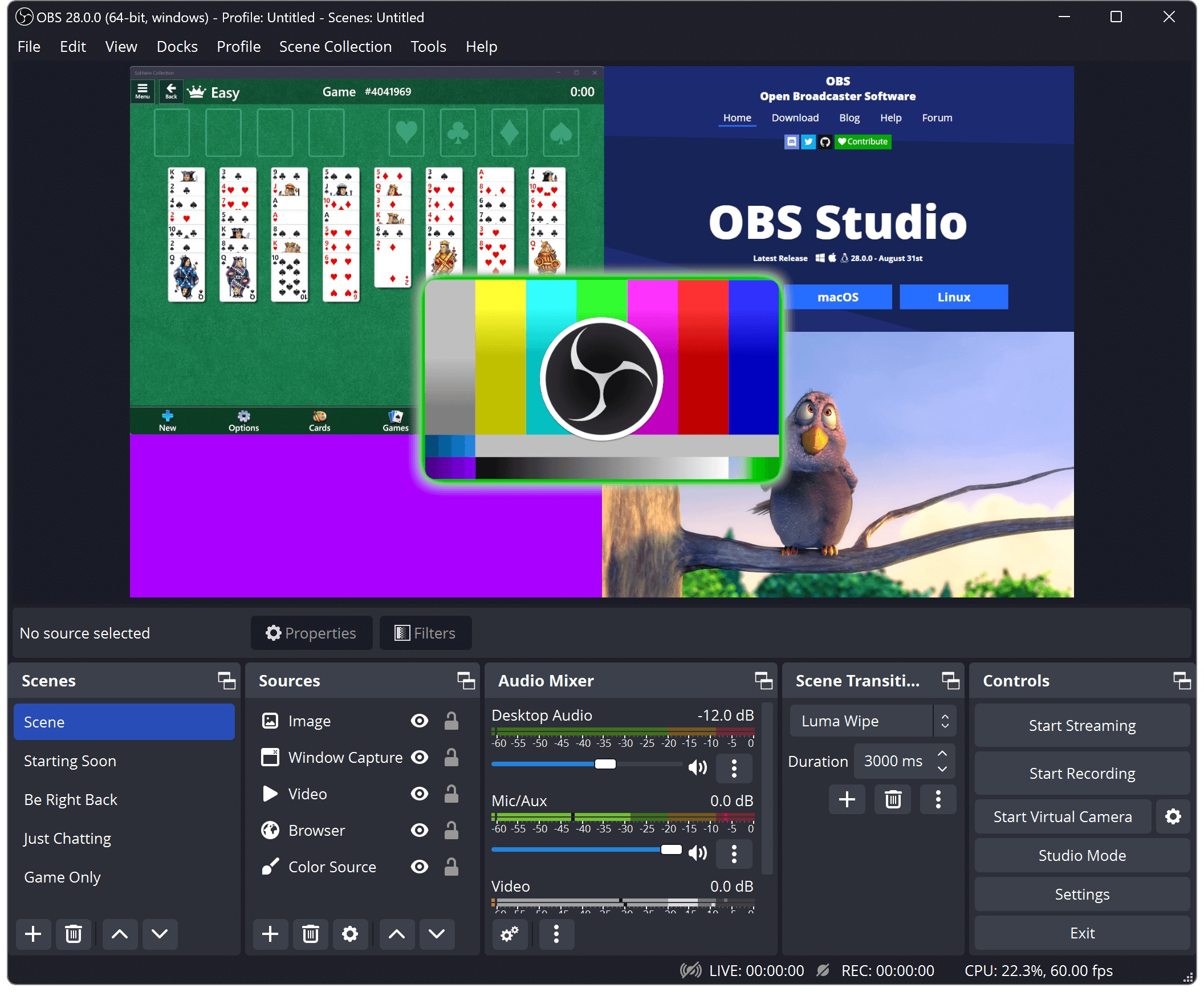 OBS streaming software