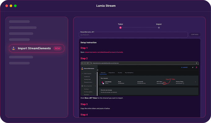 Open the importer and enter your token screenshot